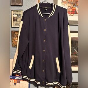 Torrid Blue & White Varsity Jacket size 1